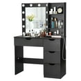 thumbnail image 1 of 35.4" Vanity Desk with Mirror & Lights, 4 Drawers, 3 Shelves, Power Outlets, 1 of 2