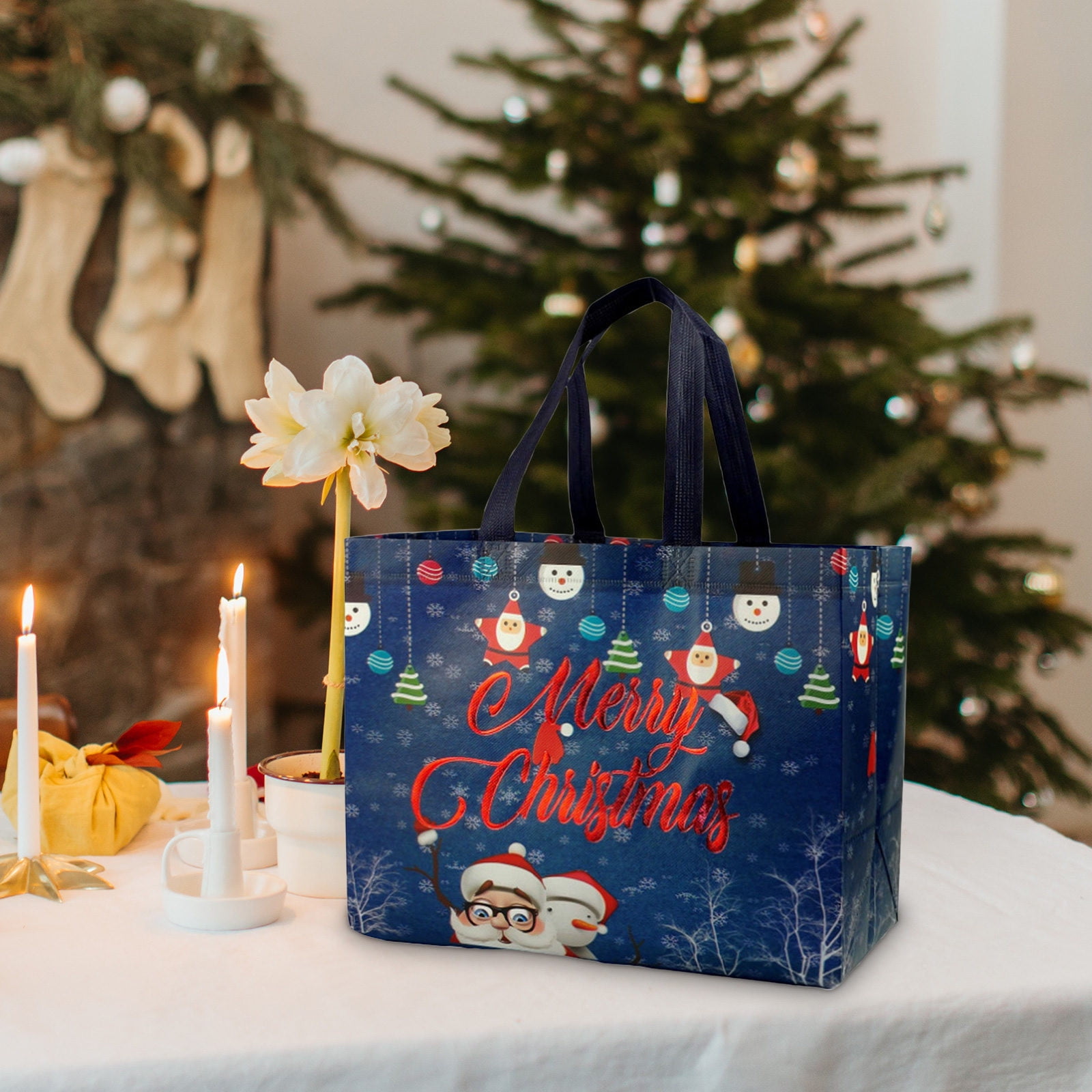 Yhmxh Christmas Non-woven Bag Shopping Bag Color Gift Bag