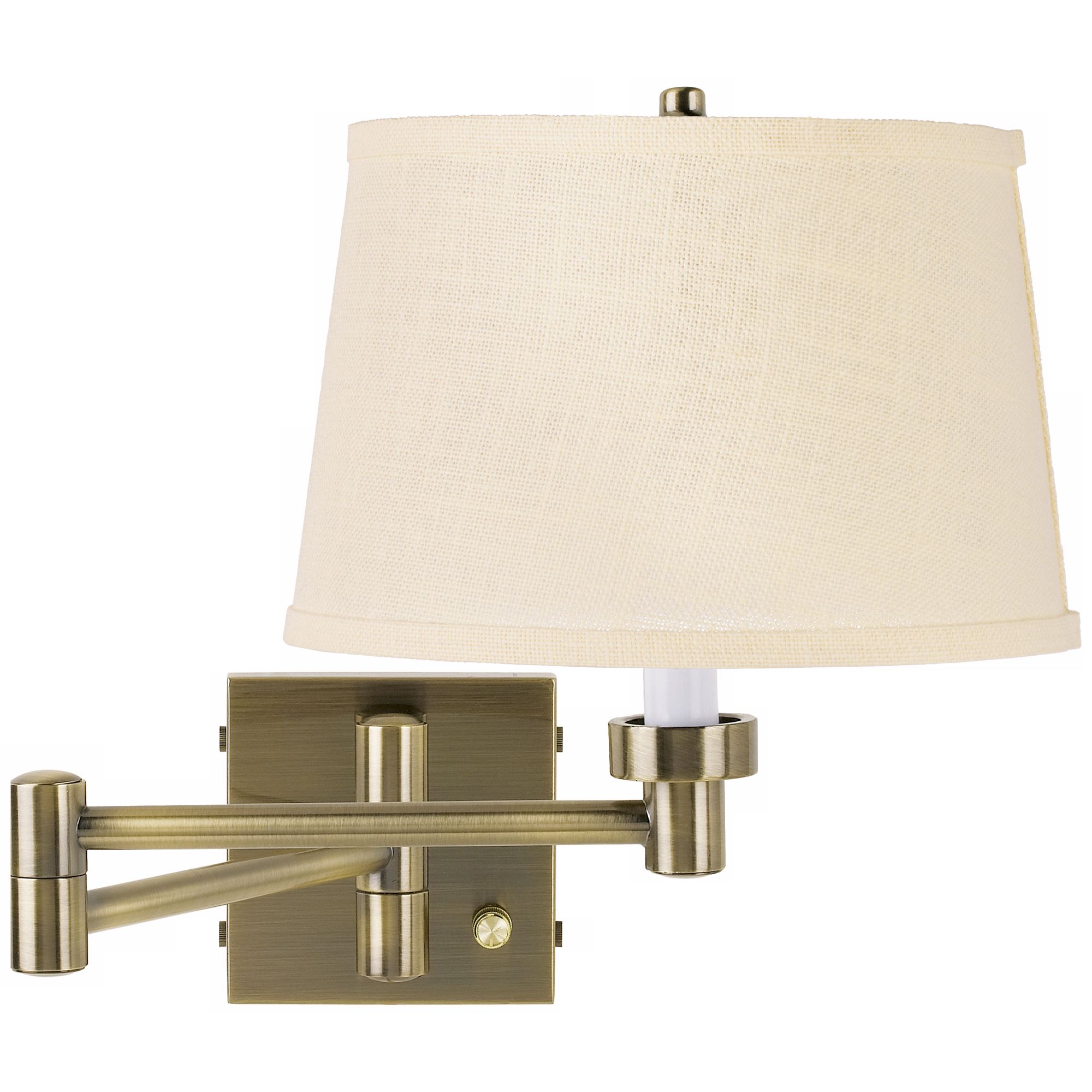 Barnes and Ivy Modern Swing Arm Wall Lamp Antique Brass PlugIn Light