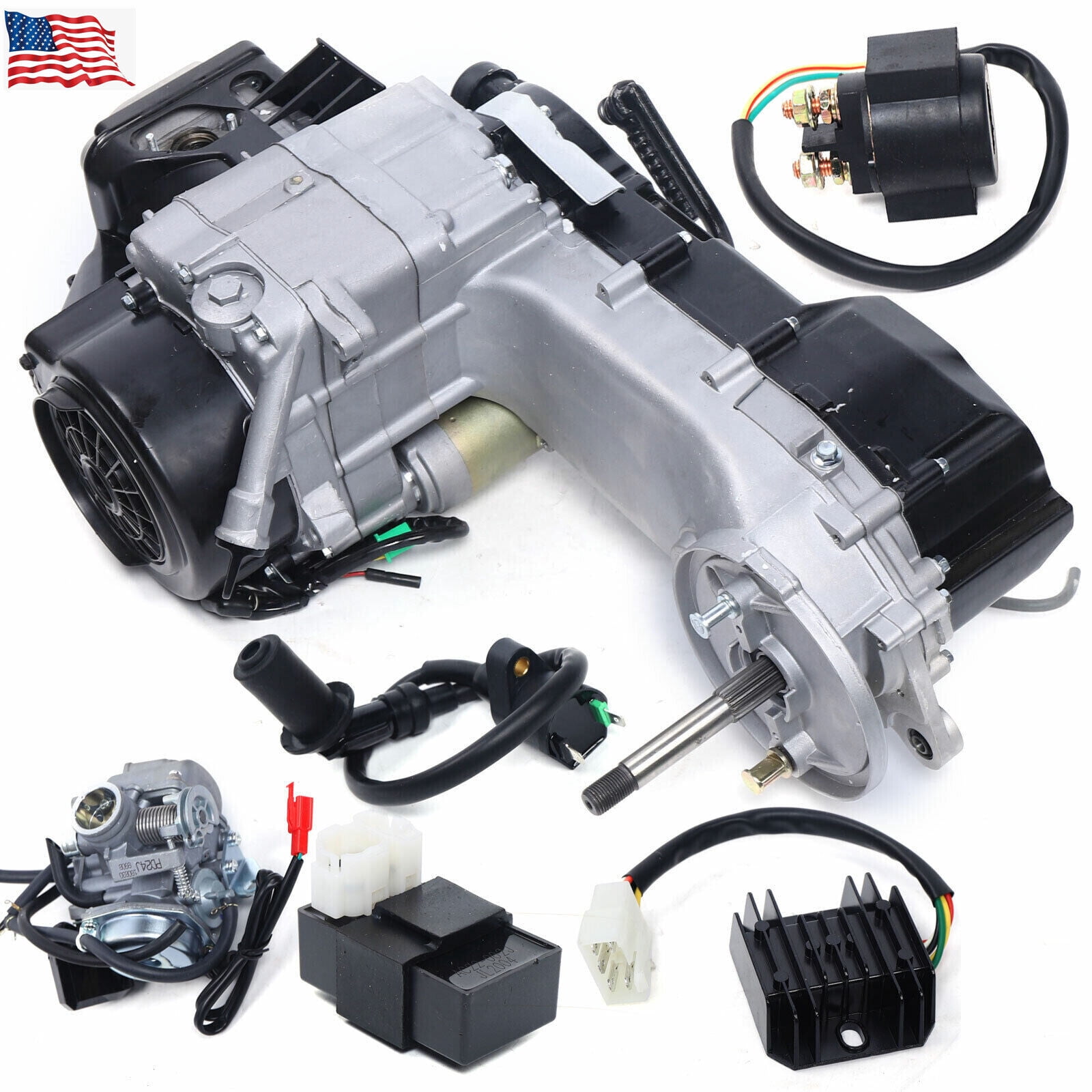 Long Case Scooter Engine Motor Kit, 4-Stroke Engine Motor for 150CC GY6 2-Wheel Drive Vehicles