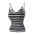 thumbnail image 4 of Duoif Womens Tank Tops, Y2K Sleeveless Striped Spaghetti Strap Crop Cami Tank Backless Slim Fit Going Out Tops Womens Shirts Black L, 4 of 4