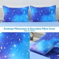 thumbnail image 6 of OKKEEY Glitter Theme Comforter Set for Teens Girls Kids, Twin Size 6 Pcs Gradient Star Blue Bed in a Bag, Colorful Rainbow Bedding Sets Gift, 6 of 9
