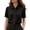 01-Black, variant on Women's Satin Shirts Elegant Bow Tie Neck Short Sleeve Casual Loose Blouse Business Office Trendy Wrinkle Free Tops White XXL