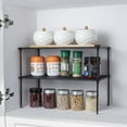 thumbnail image 5 of Mimifly Shelving Unit 2-Pack Stackable and Expandable Pantry Organizer for Kitchen, Bathroom, Cabinet, Laundry Room - Black, 5 of 6