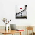 thumbnail image 2 of PRATYUS Canvas Wall Art Picture 16x20in for Living Room Bedroom Fall Decor Girls with Red Balloons 16x20in, 2 of 3