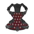 thumbnail image 4 of Lsque Red Buffalo Plaid Merry Christmas Dog Harness, No-Pull Pet Harness with 2 Leash Clips, Adjustable Soft Padded Dog Vest with Easy Control Handle for Large Dogs-Medium, 4 of 9