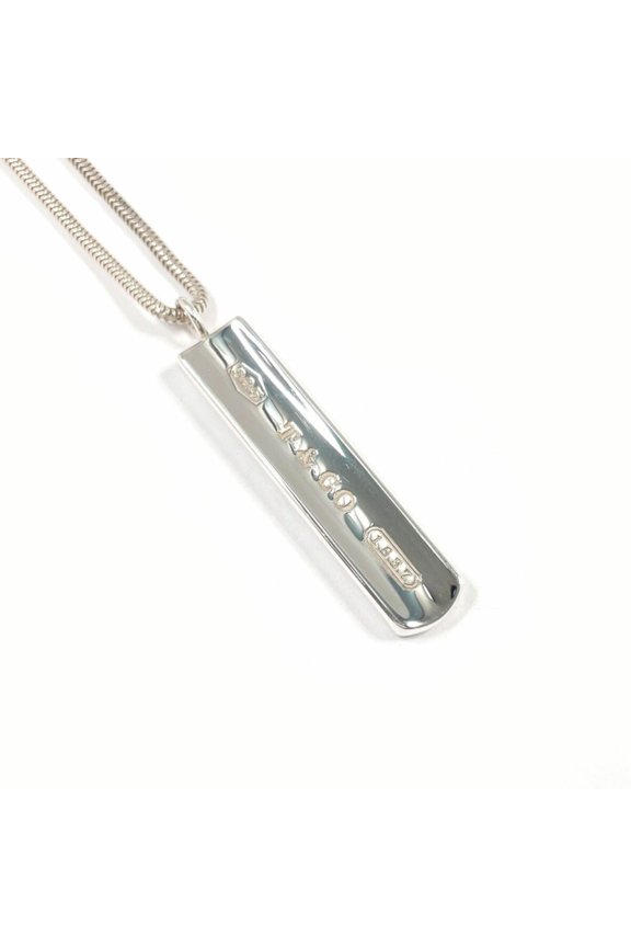 Pre-Owned TIFFANY & Co. 1837 Bar Pendant Necklace in Sterling Silver, Unisex (Good)