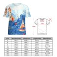 thumbnail image 2 of Lighthouse Sailboat Ocean Waves Starfish Women's Short Sleeve Tops Casual Blouses T Shirt, 2 of 7