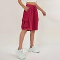 thumbnail image 5 of LWavelet Women's Side Drawstring Cargo Shorts Loose Fit Casual Summer Shorts for Outdoor Daily Wine L, 5 of 7