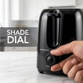 thumbnail image 2 of OVENTE Electric 2 Slice Toaster Machine 6-Shade Setting, Black TP2210B | Compact Design and Removable Crumb Tray, 700W Power Perfect for Toasting Bread, Thin Bagels and Waffles, 2 of 11