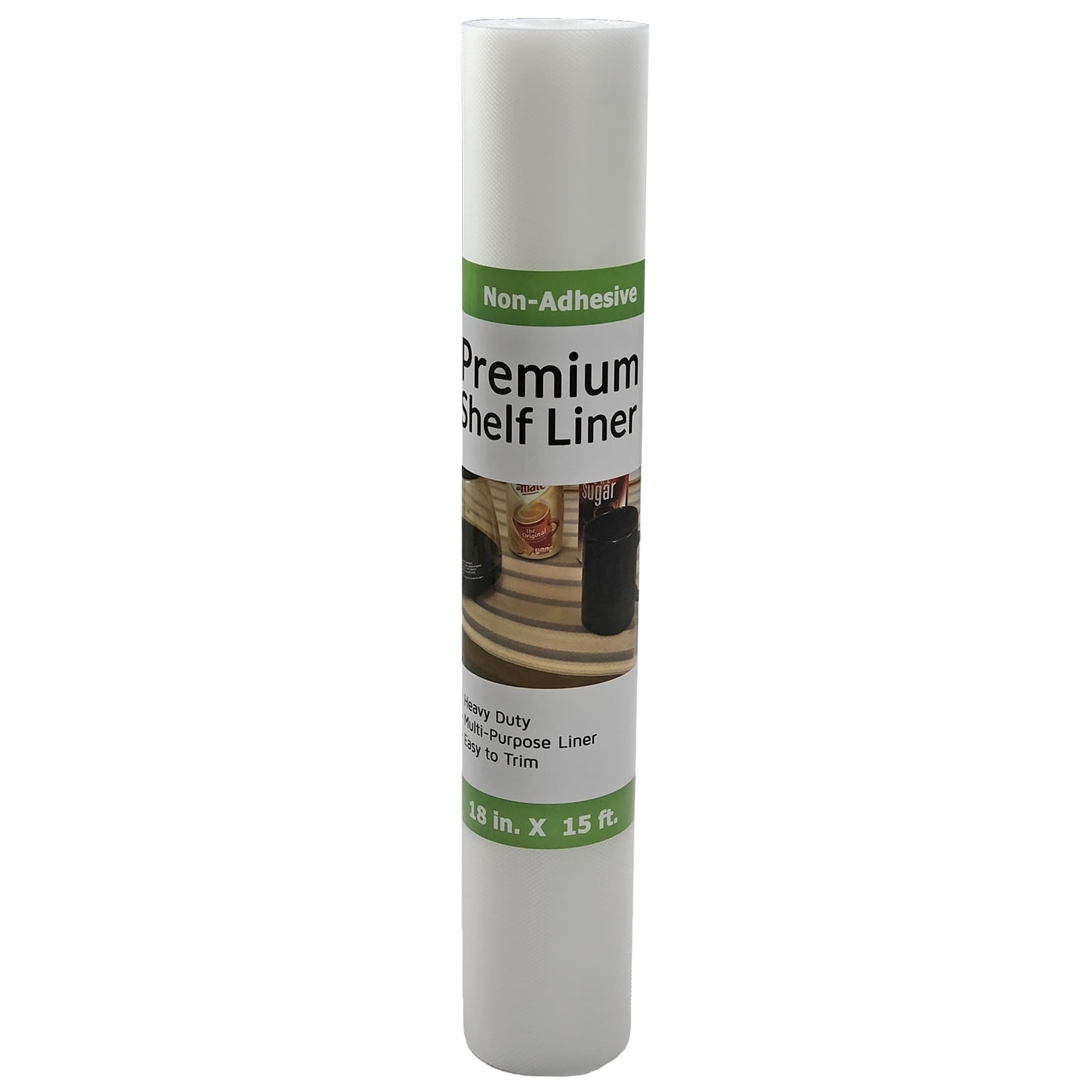 Clevr Premium 18 in. x 15 ft. Non-Adhesive Shelf Liner for Kitchen, Bathroom, Office, Laundry, Clear