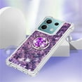 thumbnail image 5 of CCSmall Glitter Clear Sparkly Bling Case for Xiaomi Redmi Note 13 Pro 4G, Flowing Liquid Quicksand Cover with Diamond Ring Holder Case for Redmi Note 13 Pro 4G LSZ Purple, 5 of 6
