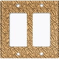 thumbnail image 2 of Metal Light Switch Wall Plate Outlet Cover (Coffee Espresso Mocha Bean Light Brown Pattern - Double Rocker), 2 of 2