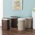 thumbnail image 3 of Home Basics JTBH45165-1 Round Bamboo Hamper, Grey, 3 of 7