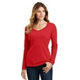 thumbnail image 1 of Port 1135692 T-Shirt à Manches Longues pour Femmes, Favori des Fans, Col en V, Rouge Vif - Petit, 1 of 1