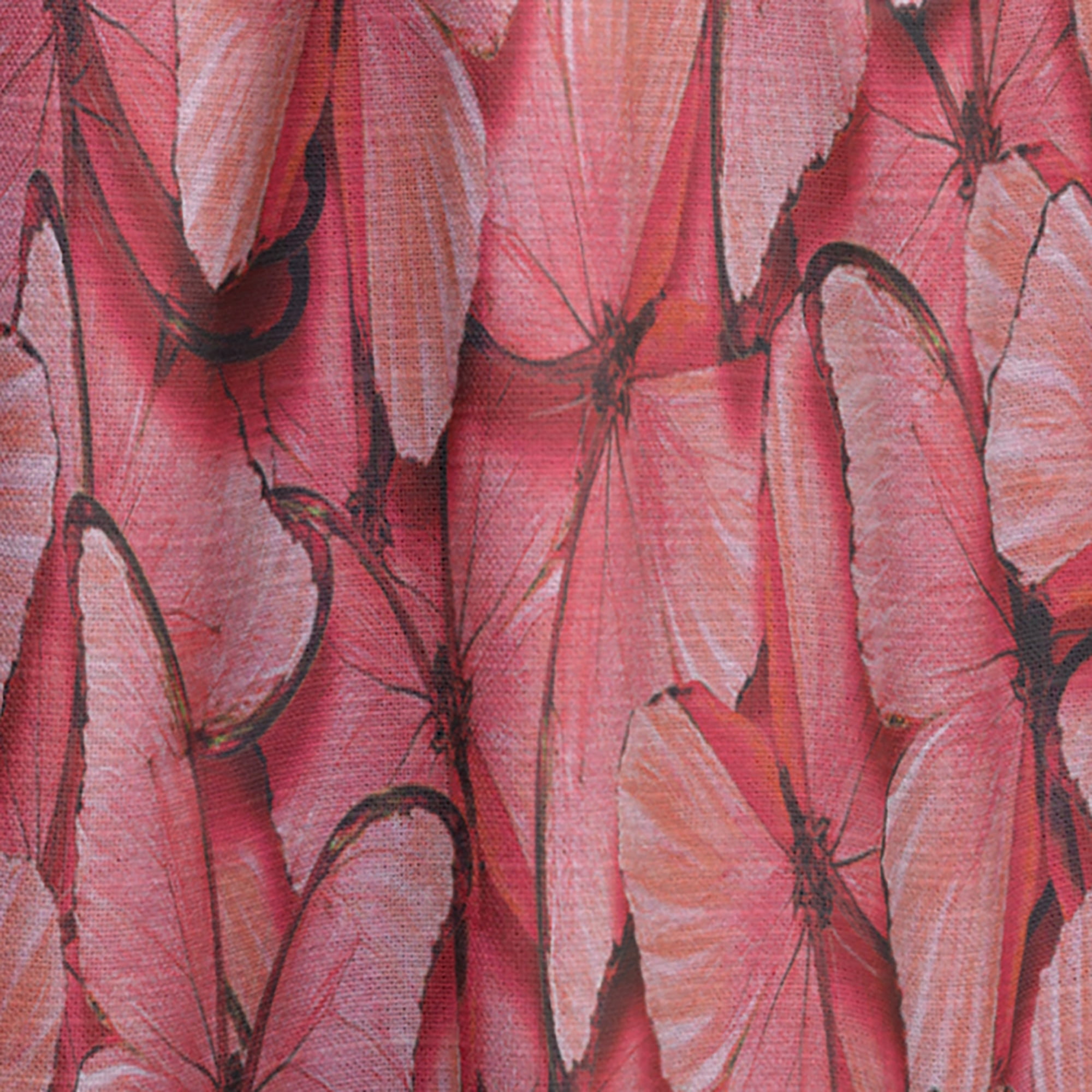 Designart 'Red Pink Butterflies' Mid-Century Modern Curtain Panel