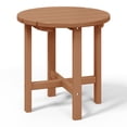 thumbnail image 2 of WestinTrends Malibu Outdoor Side Table – All-Weather Poly Lumber Adirondack Round Patio End Table, Teak, 2 of 12