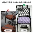 thumbnail image 3 of Outdoor Patio Cushion Covers 4 Pack Purple Plaid Patio Chair Cushion Covers with Ties and Zipper Purple White Grids Geometric Waterproof Outdoor Seat Cushion Covers for Patio Furniture 22"x20", 3 of 7