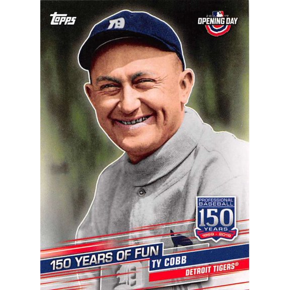 Collectible 2019 Topps Opening Day 150 Years of Fun #YOF-1 Ty Cobb Detroit Tigers MLB Baseball Trading Card