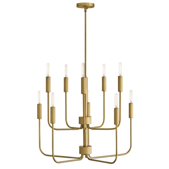 83636LCB Lark Austen - 50W 10 LED Medium Chandelier-24 Inches Tall and 30 Inches Wide-Lacquered Brass Finish