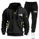 thumbnail image 2 of Conjunto de ropa deportiva para hombre, Sudadera con capucha y cremallera de lana, pantalones de chándal de dos tallas, a la moda, S-3XL, 2024, 2 of 4