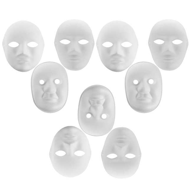 9pcs DIY White Masks Pintado a mano Mascarilla Masquerade Prop Para Fiesta