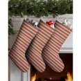 thumbnail image 3 of Christmas Stockings Brown and Red Striped Pattern Personalized 3 Pcs 14.8 Inch, 3 of 5