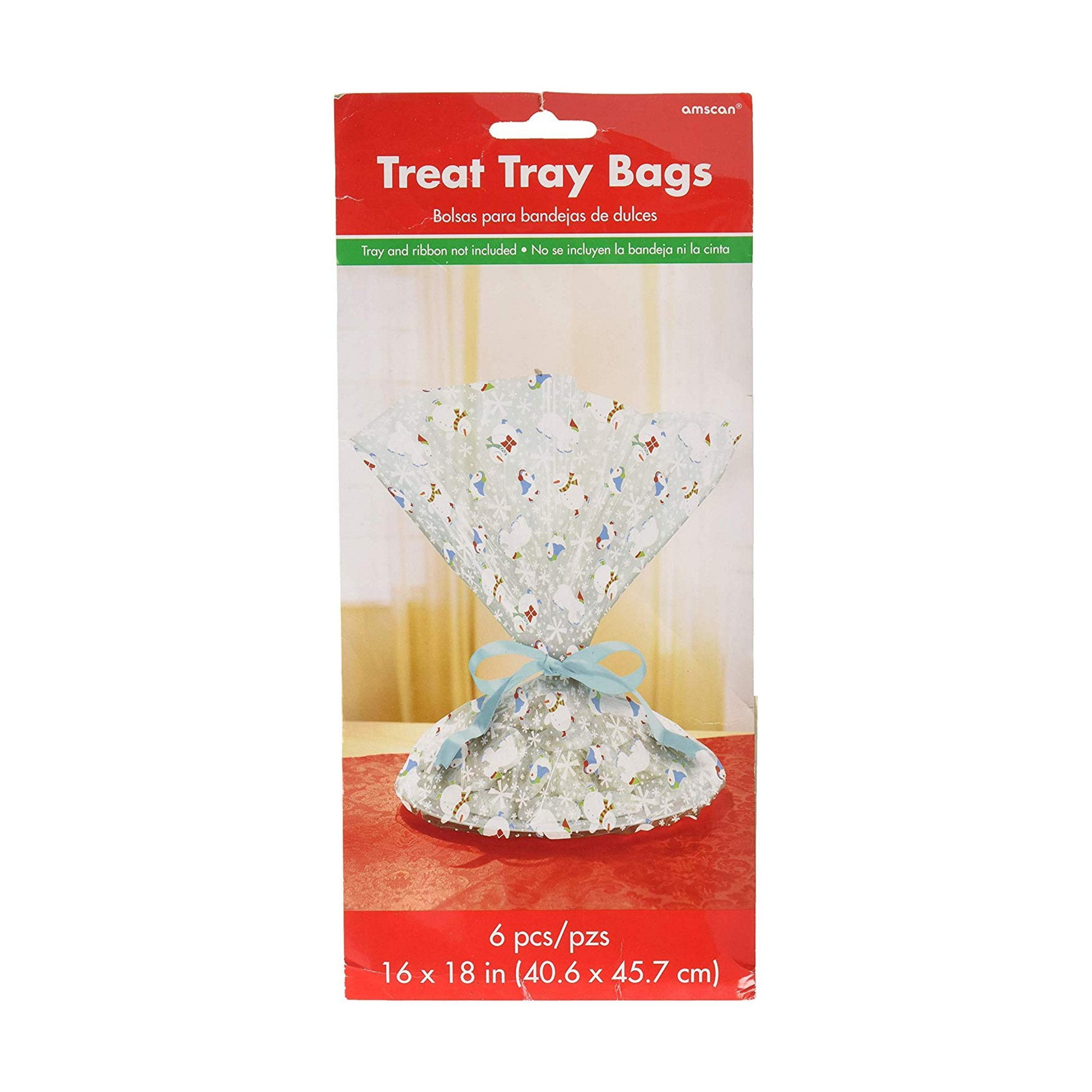 Frosty Friends Holiday Treat Tray Bags 18in. x 16in. 6 Pack (370362
