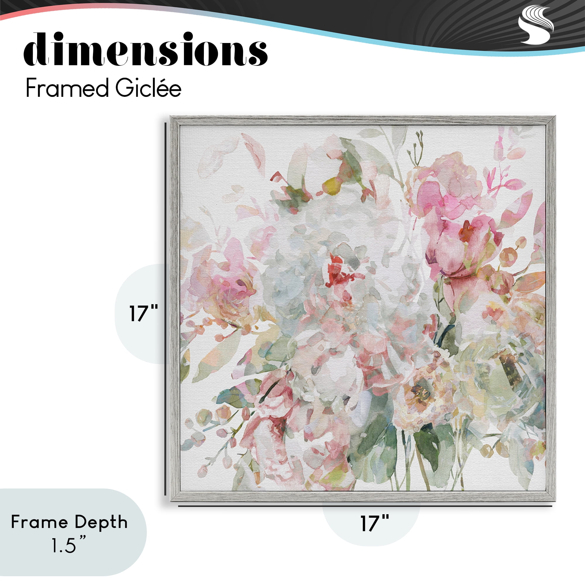 Stupell Industries Romantic Pastel Blossoms Gray Framed Giclee Art, design by Carol Robinson