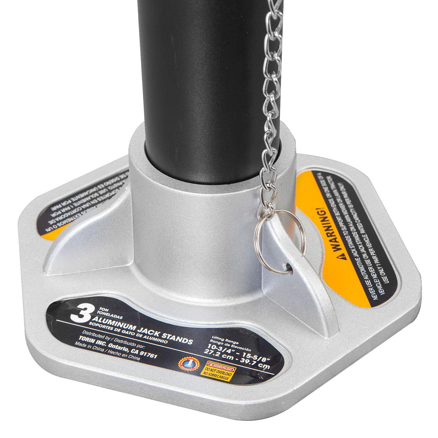 BLACK JACK Aluminum Jack Stands: 3 Ton (6,000 lb) Capacity, 1 Pair, Black/Silver