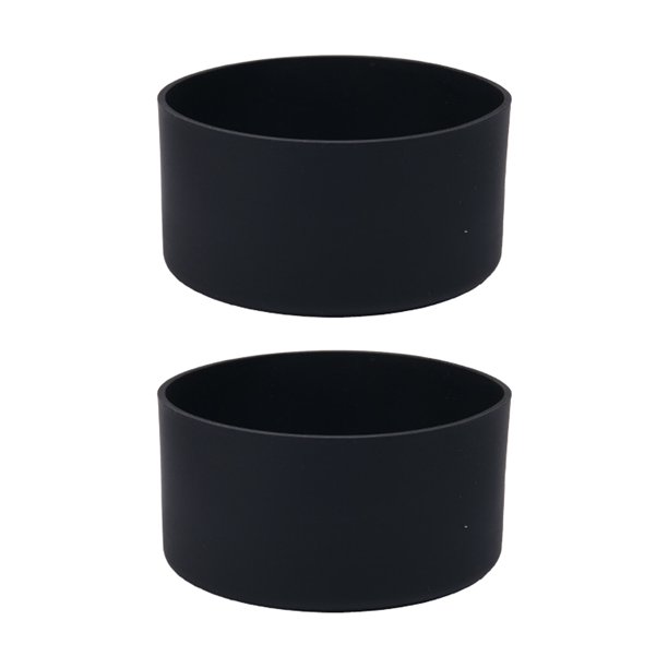Tapas De Botellas 2 piezas de silicona para taza de agua cubierta protectora anti-escaldado para taza de coche de 40 oz (negro) Likrtyny Libre de BPA