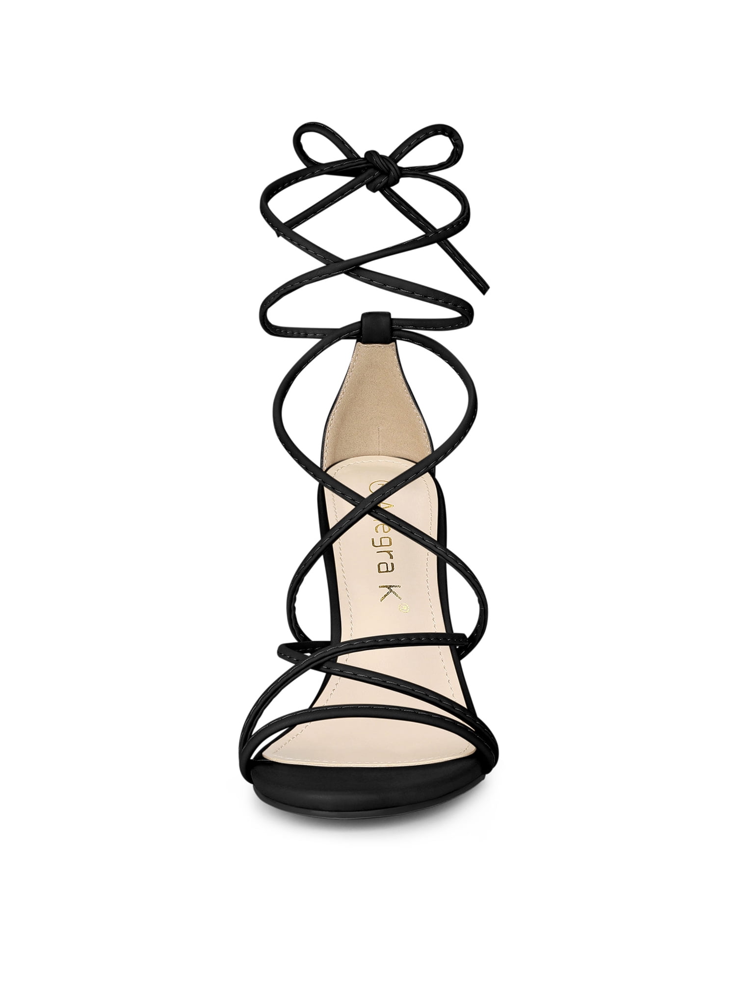 Unique Bargains Women's Strappy Heels Lace Up Stiletto Heel Sandals