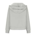 thumbnail image 5 of Quinlirra Women's Fashion Hoodies & Sweatshirts Cropped Women's Half Zipper Sweatshirt Thumb Hoodie Hat Hoodie 2024 Winter Hoodie, 5 of 5