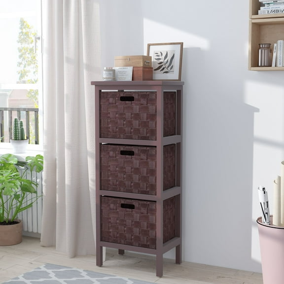 3-Drawer Storage Chest Brown