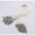 thumbnail image 1 of Corde en Cuir Tressé Réglable Cordon de Cire Imperméable à la Main avec Mousqueton Fermoir Chaînes Résistant à l'Usure Fournitures de Bijoux pour Bricolage Blanc 2mm, 1 of 1