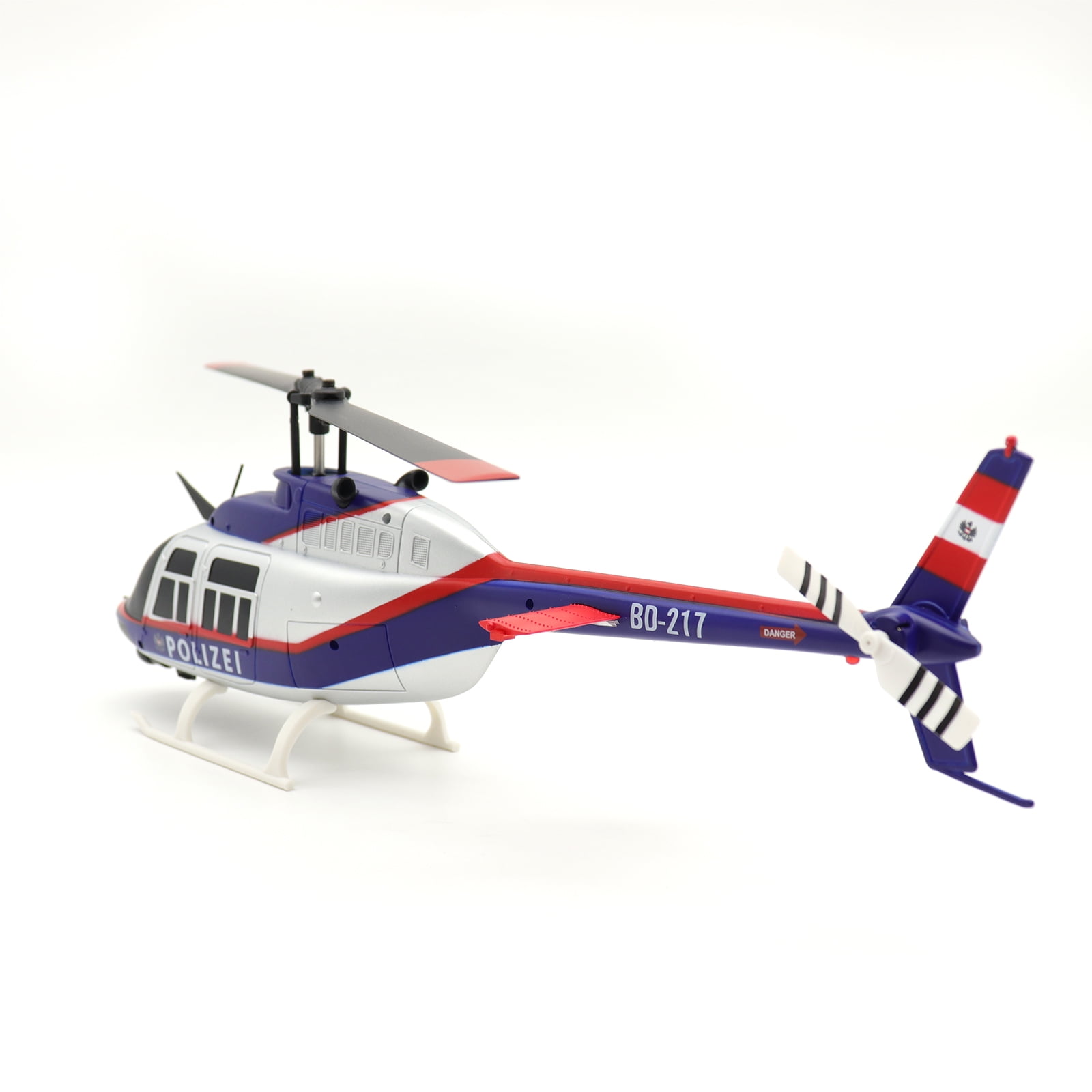 C138 Bell206 RC Helicopter, 1:33 Scale Flybarless Single-Rotor Remote Control Helicopter with 6-Axis Gyro & Optical Flow, 2.4G 6CH RC Aircraft Brushless Motor with One Click Roll Takeoff and Landing