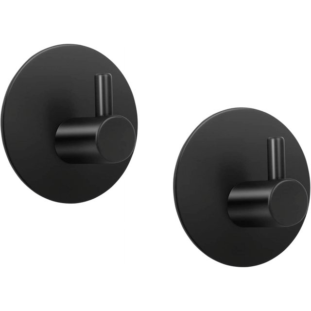 toalleros negros mate, autoadhesivos, para pared, de acero inoxidable, 3 m, ganchos para puerta, ganchos adhesivos para colgar, ganchos para baño, ganchos para toallas, gancho para toallas