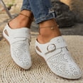 thumbnail image 3 of Pandaie Closed Toe Clogs for Women Arch Support Wedge Platform Slip on Mules Hollow out Orthopedic Slides Sandals Backless Casual Walking Shoes White Size 6.5, 3 of 7