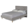 thumbnail image 4 of Cama Matrimonial Makora Velaria Gris Claro Tapizada en Tela Tipo Velvet (No Incluye Colchón), 4 of 8