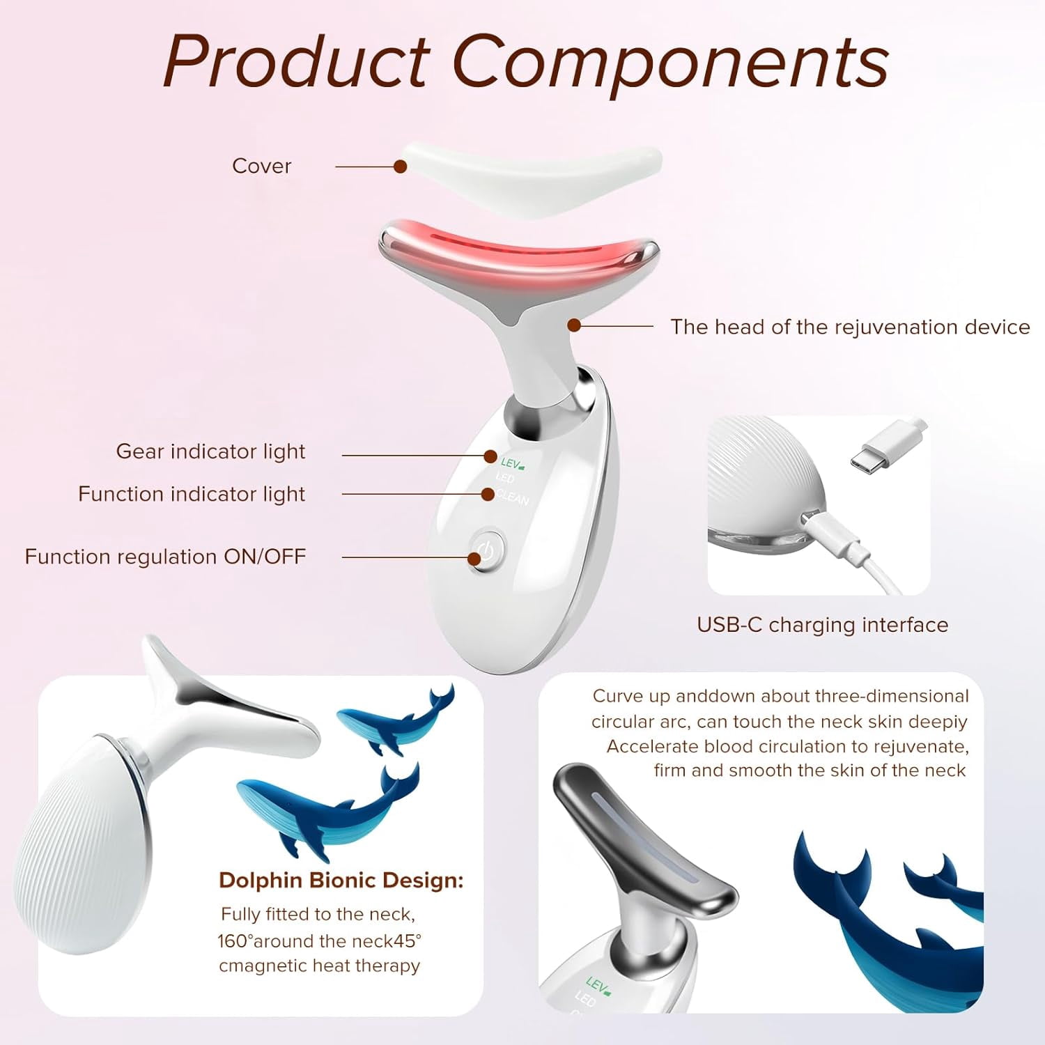 Banral Facial Massager for Face and Neck,  Face Neck Massager for Skin Care,White