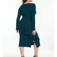 thumbnail image 5 of Bearsland Women's Long Sleeve Ribbed Knit Side Slit Maternity Dress Casual Ruched Bodycon Sweater Dress Pregnancy Clothes, 5 of 7