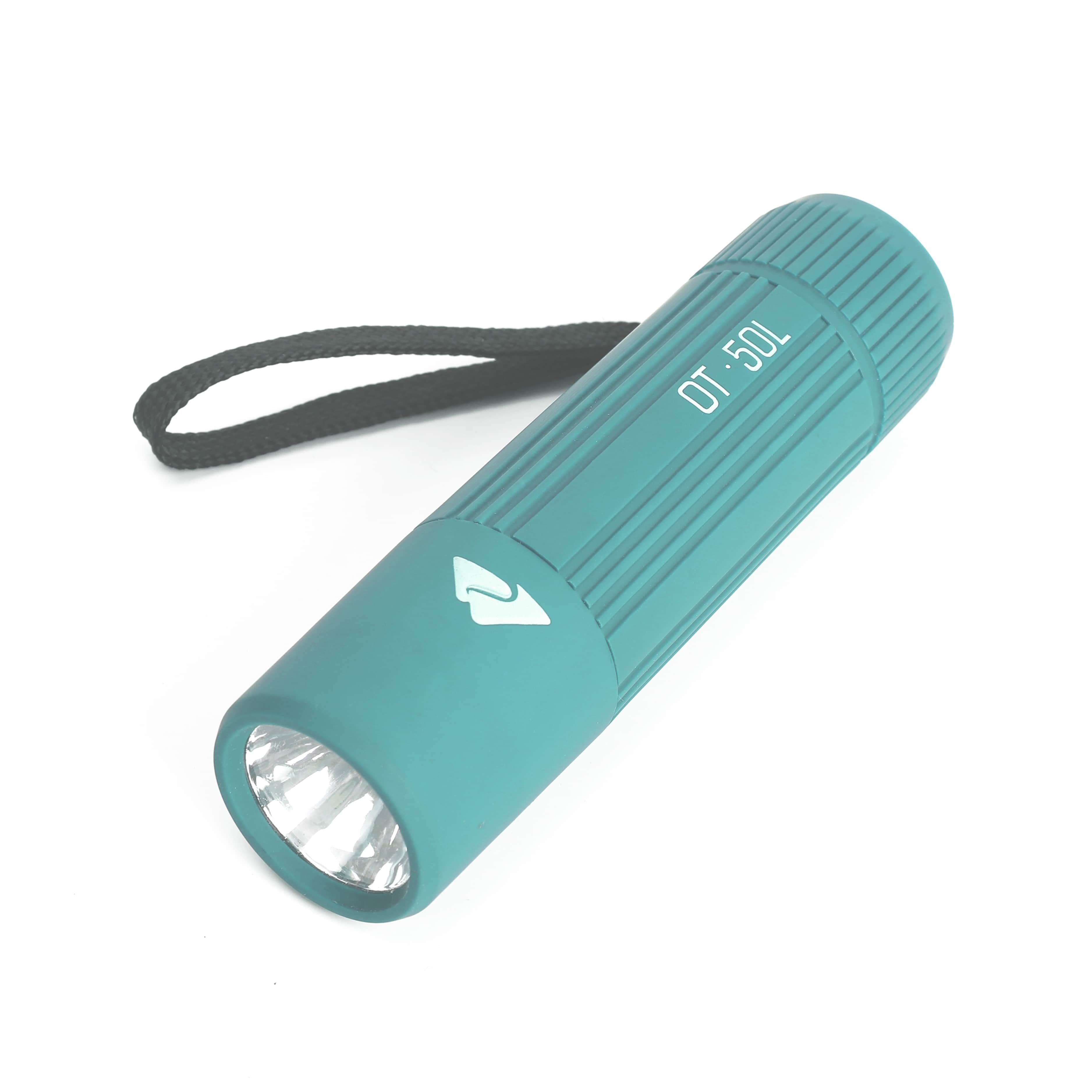 Ozark Trail Single Mini Handheld LED Flashlight, 50 Lumens, 3 AAA Batteries, Teal