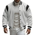 thumbnail image 2 of Stand Collar Classic Baseball Jackets (XL, Red), 2 of 8