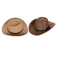 thumbnail image 1 of Sombreros de paja de vaquero BLESIY 2 piezas Sombrero occidental Disfraz Sombrero de jardín de ala Café, 1 of 8