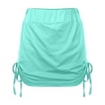 thumbnail image 4 of Pantalones con falda sexy plisada y cordón lateral para mujer - Falda corta de verano de color liso (2), 4 of 7