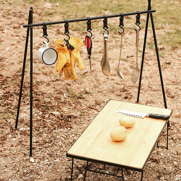 Tazas Para Acampar Al Aire Libre Tazones De Secado Plegable Estante Colgado Con Gancho De aleación De Aluminio Picnic Barbacoa Bbq Utensilios De Cocina Estante De Almacenamiento