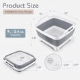 thumbnail image 3 of 2.4 Gal(9L) Collapsible Dish Basin with Drain Plug, Space Saving Outdoor Multiuse Foldable Sink Tub, Dishpan, Kitchen Storage Tray for Camping, Vegetable Washing, RV (Gray), 3 of 9