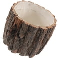 thumbnail image 2 of MasteelfCA Wood Bark Planter Wood Flower Pot Decorative Rustic Flower Plant Pot Container, 2 of 9