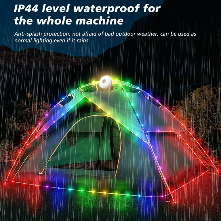 Camping String Lights, 2-in-1 USB Rechargeable Outdoor String
