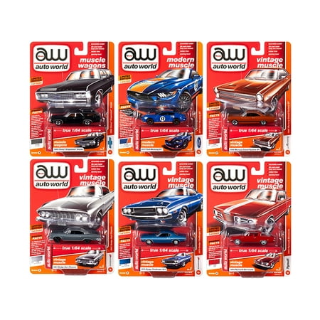 Autoworld Muscle Cars Premium 2019 Release 3, Set B of 6 Cars 1/64 Diecast Models by (Best Car In The World 2019)
